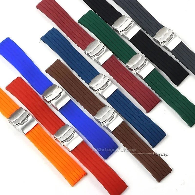 硅胶表带 折叠扣 18 20 22 24mm 通用